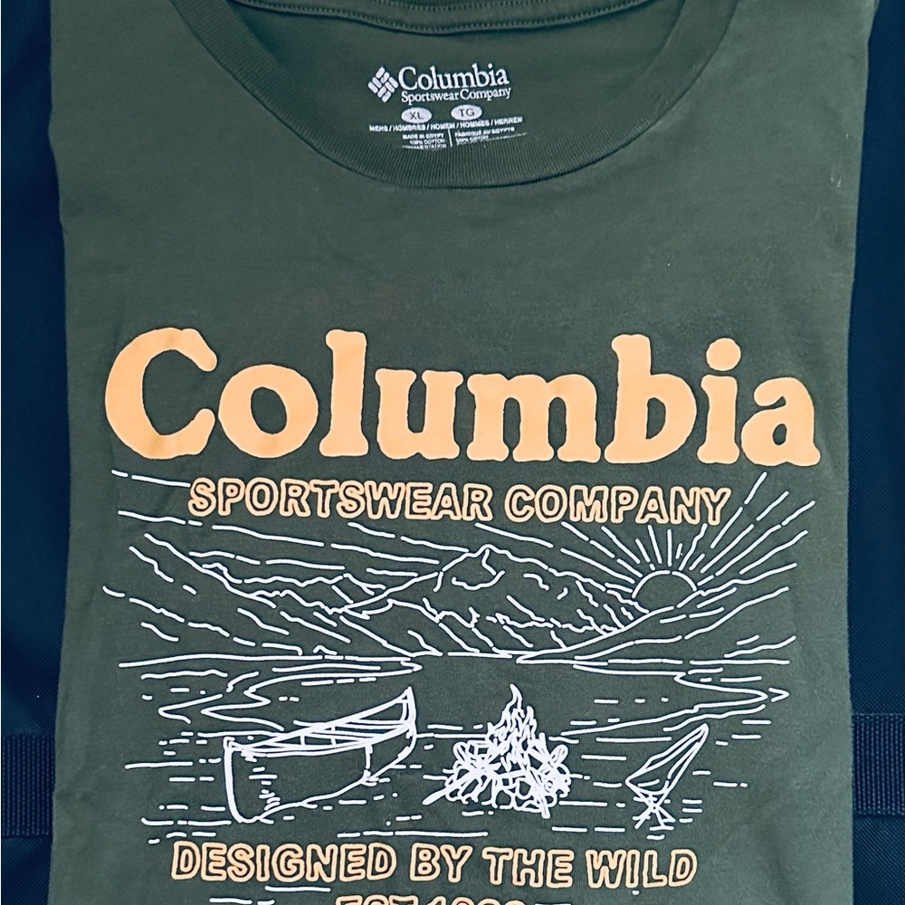 Columbia Men's Olive Green Graphic Tee Size XL